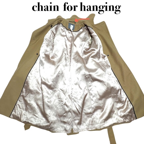 coat J CREW classic camel trench wool nylon cashmere 39" academia preppy French - Picture 7 of 15